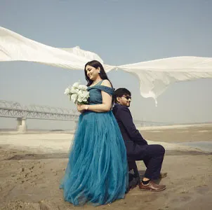 Bride and groom wedding portrait